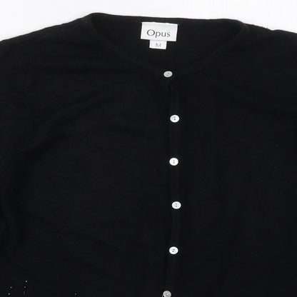 Womens UK Size M OPUS Black Cardigan Jumper