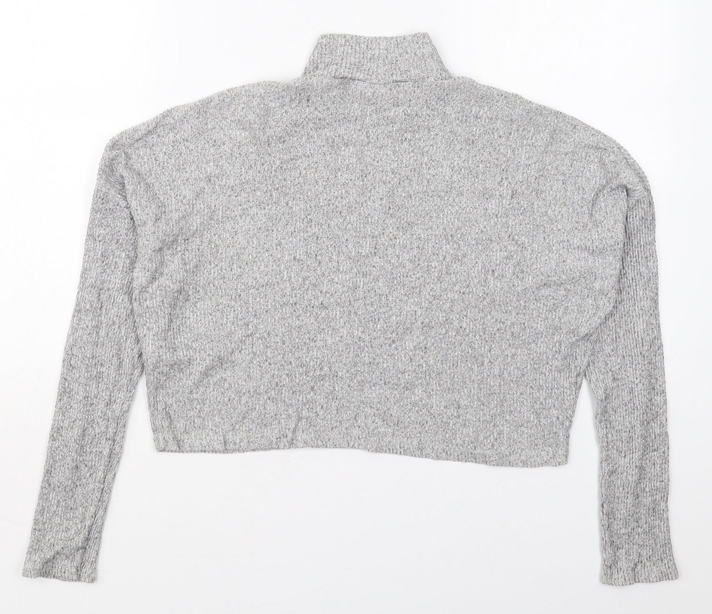 Womens UK Size 8 Topshop Grey Cropped T-Shirt