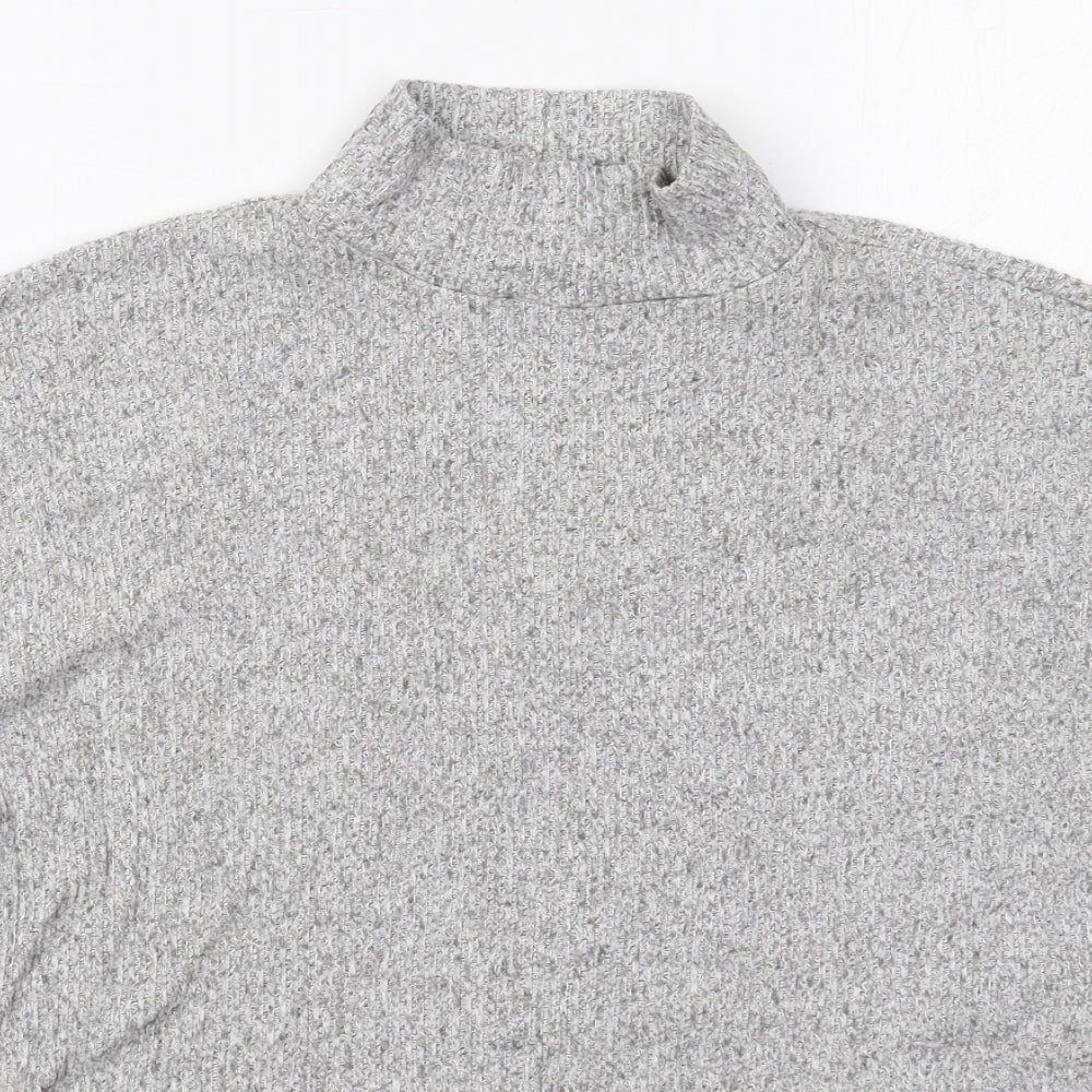 Womens UK Size 8 Topshop Grey Cropped T-Shirt