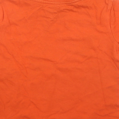F&F Boys Orange  Cotton Basic T-Shirt Size 18-24 Months Round Neck Pullover - Chameleon