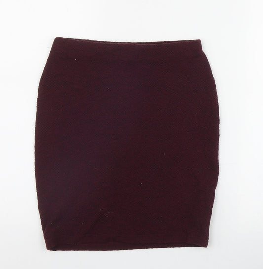 New Look Womens Red  Polyester Bandage Skirt Size 8