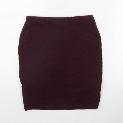 New Look Womens Red  Polyester Bandage Skirt Size 8