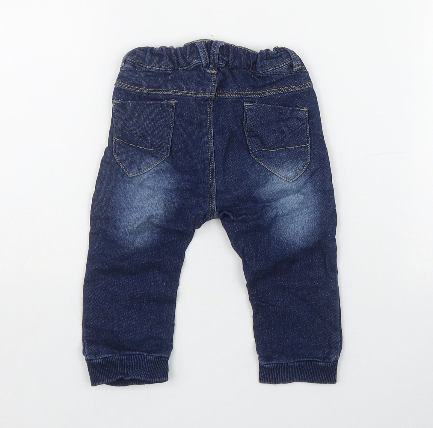name it Boys Blue  Cotton Jogger Jeans Size 6-9 Months  Pullover
