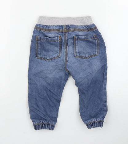 F&F Boys Blue  Cotton Jogger Jeans Size 9 Months  Pullover