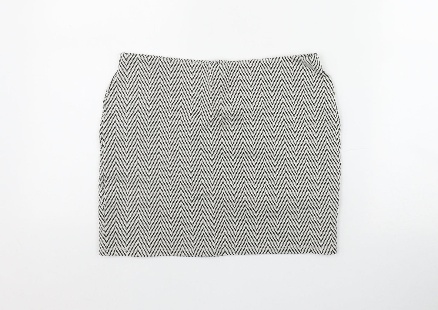 Atmosphere Womens White Geometric Cotton Bandage Skirt Size 8