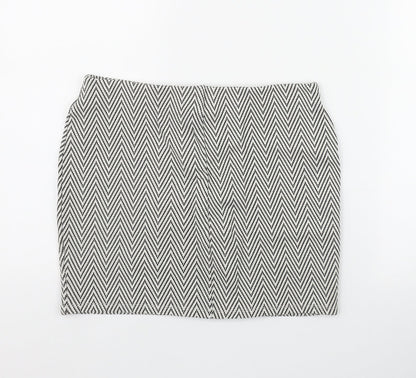 Atmosphere Womens White Geometric Cotton Bandage Skirt Size 8