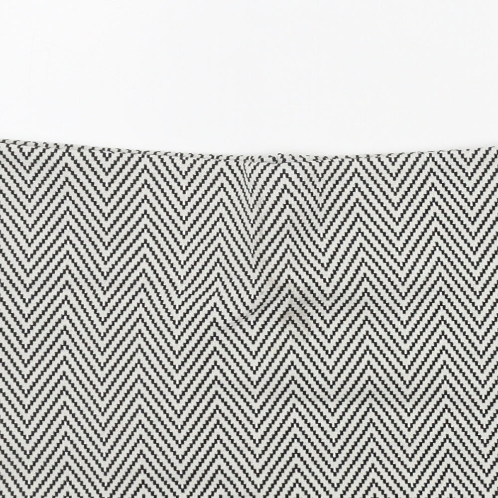 Atmosphere Womens White Geometric Cotton Bandage Skirt Size 8