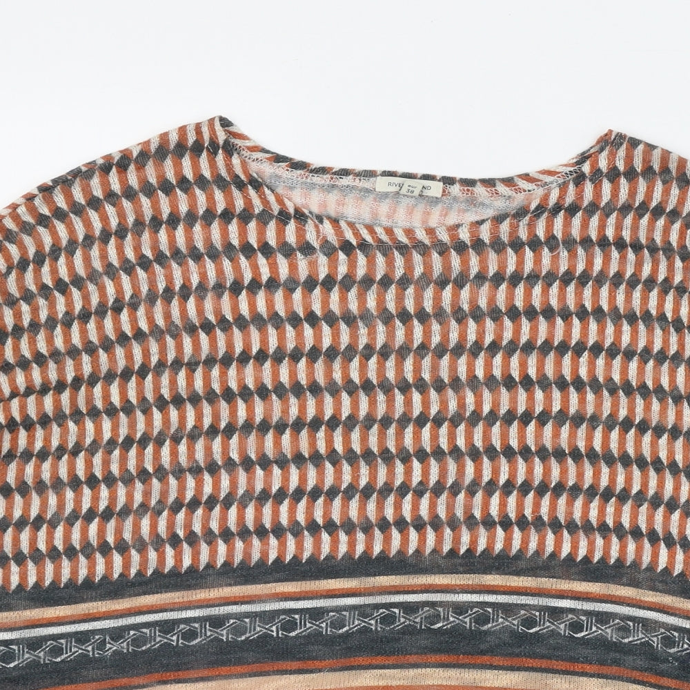 Womens UK Size 12 River Island Orange Pullover Jumper
