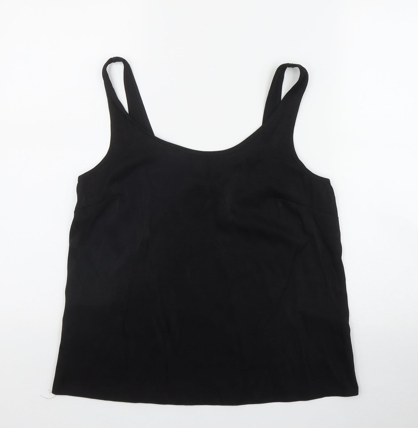 Primark Womens Black  Polyester Basic Tank Size 8 Scoop Neck