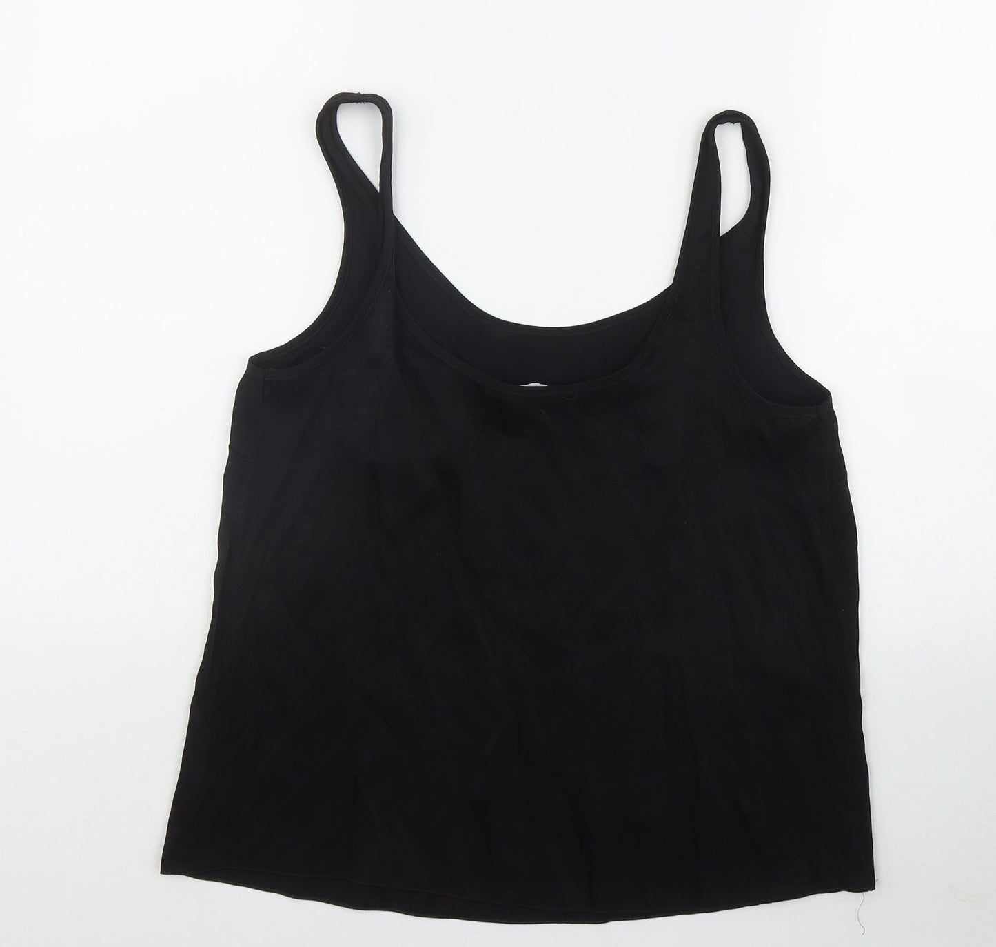 Primark Womens Black  Polyester Basic Tank Size 8 Scoop Neck