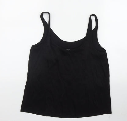 Primark Womens Black  Polyester Basic Tank Size 8 Scoop Neck