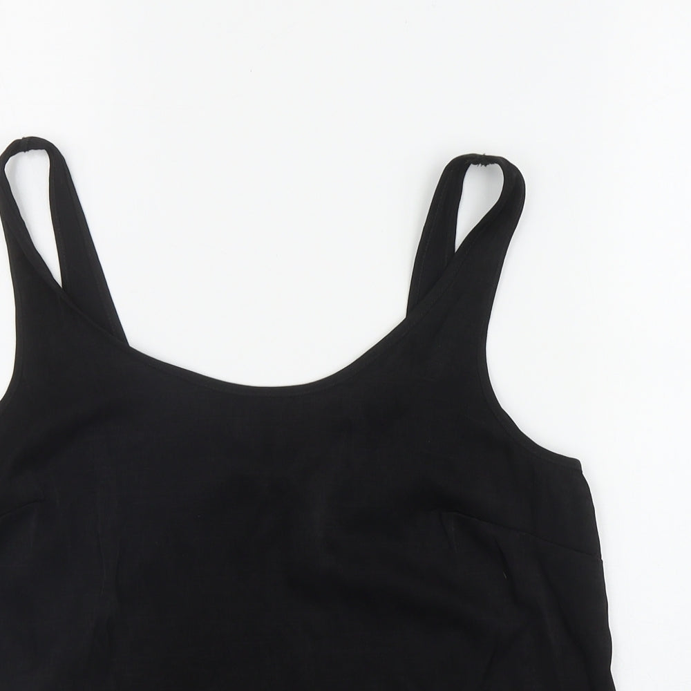 Primark Womens Black  Polyester Basic Tank Size 8 Scoop Neck