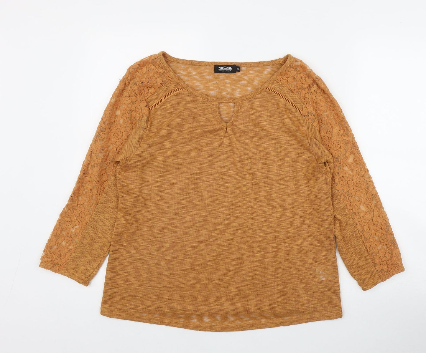 Womens UK Size 2XL Natura Orange Basic T-Shirt