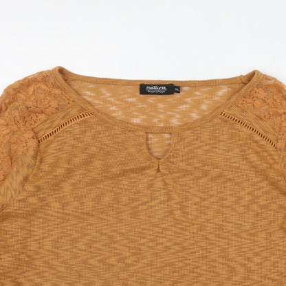 Womens UK Size 2XL Natura Orange Basic T-Shirt