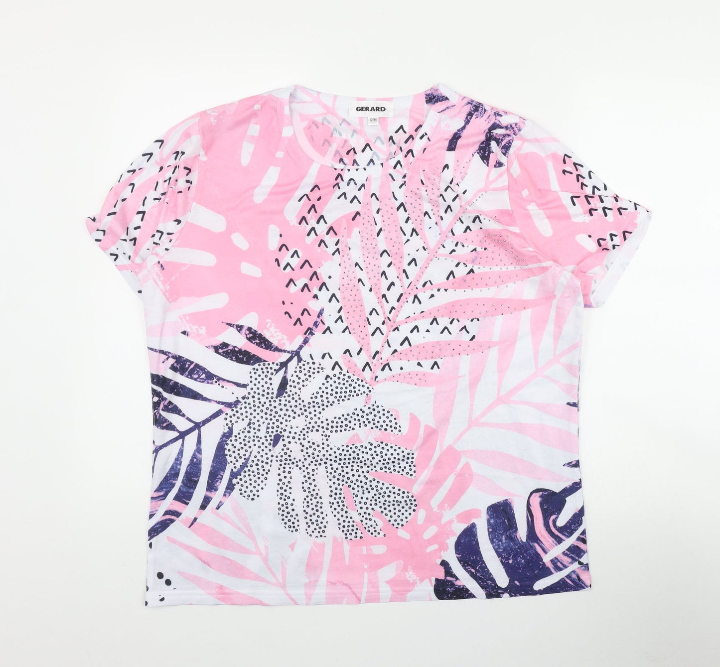 Womens UK Size 12 Gerard Pink Basic T-Shirt