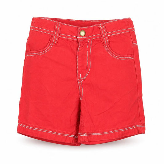George Boys Red  Cotton Cropped Trousers Size 12-18 Months  Button