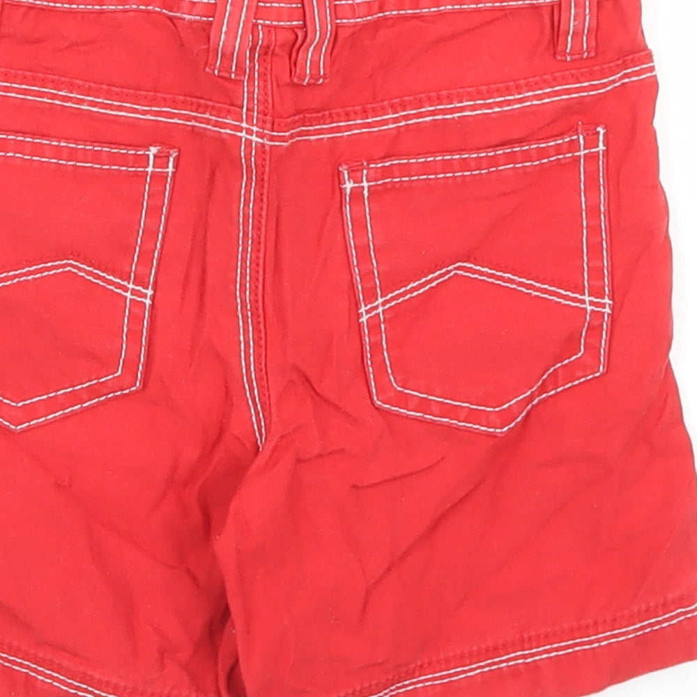 George Boys Red  Cotton Cropped Trousers Size 12-18 Months  Button