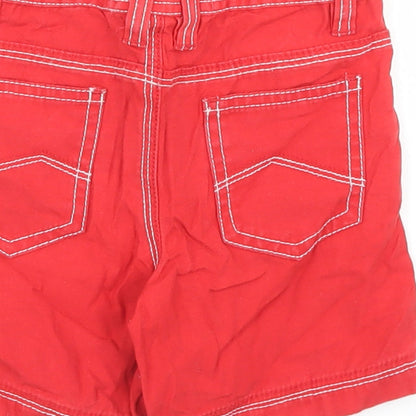 George Boys Red  Cotton Cropped Trousers Size 12-18 Months  Button