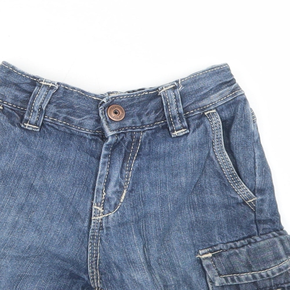 Gap Boys Blue  Cotton Cropped Jeans Size 12-18 Months  Snap