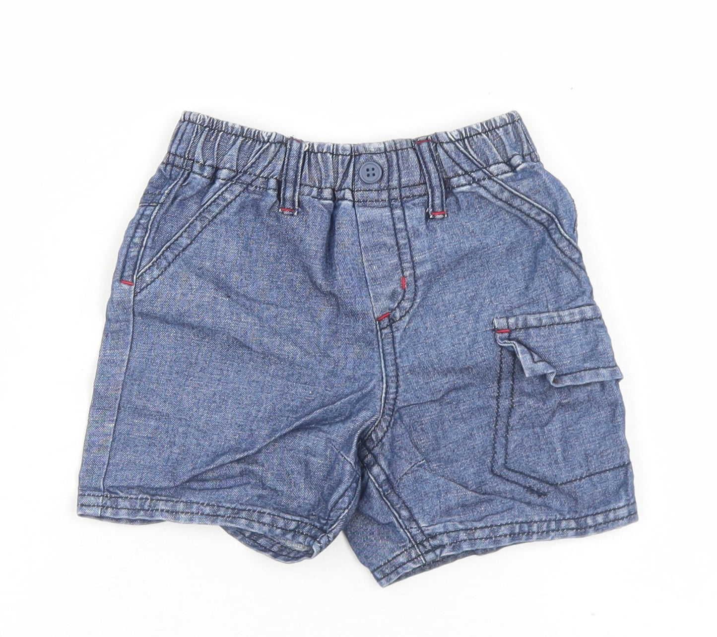 NEXT Girls Blue  Linen Cropped Trousers Size 3-6 Months