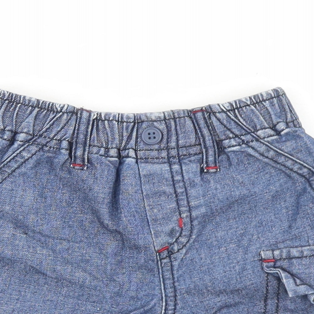 NEXT Girls Blue  Linen Cropped Trousers Size 3-6 Months