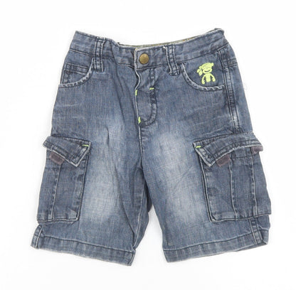 Rocha Little Rocha Boys Blue  Cotton Cropped Jeans Size 12-18 Months  Snap
