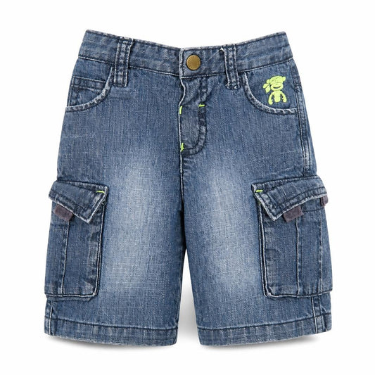 Rocha Little Rocha Boys Blue  Cotton Cropped Jeans Size 12-18 Months  Snap
