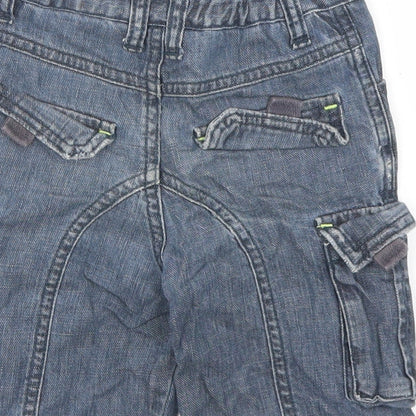Rocha Little Rocha Boys Blue  Cotton Cropped Jeans Size 12-18 Months  Snap