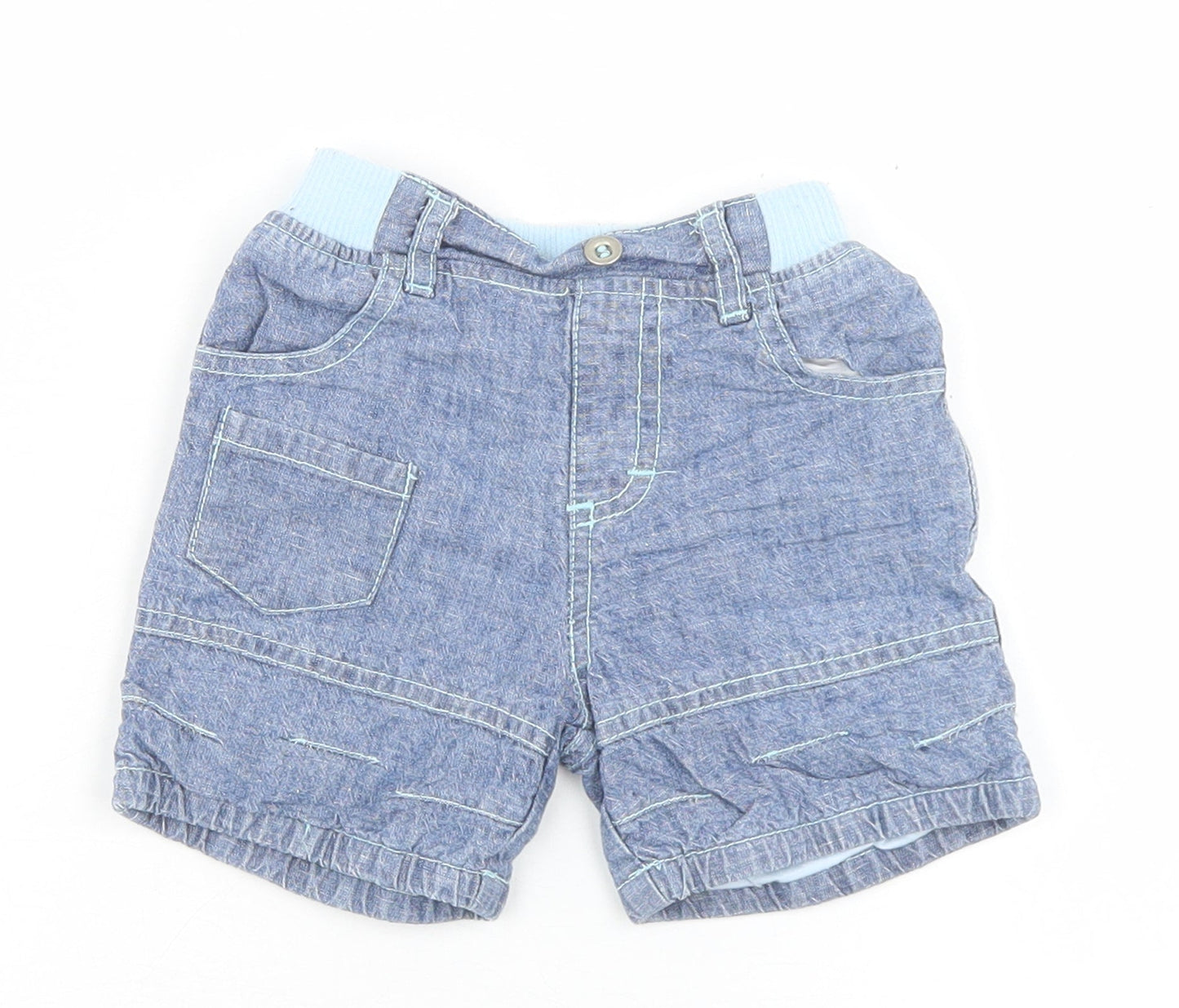 TU Boys Blue  Cotton Cropped Jeans Size 3-6 Months