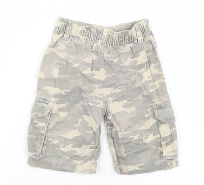 Marks and Spencer Boys Green Camouflage Polyester Cargo Trousers Size 12-18 Months  Button