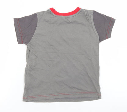 Marks and Spencer Boys Grey  Cotton Basic T-Shirt Size 3-4 Years Crew Neck  - Liverpool FC