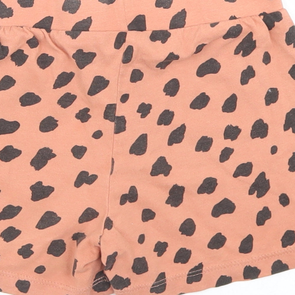 Primark Girls Brown Animal Print Cotton Sweat Shorts Size 2-3 Years  Regular