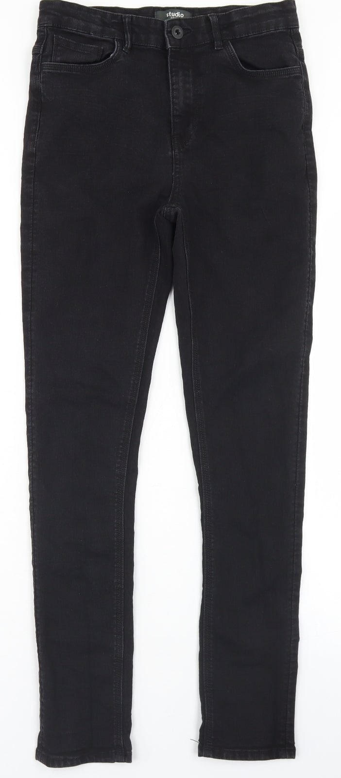 Studio Girls Black  Cotton Skinny Jeans Size 13-14 Years  Regular Button
