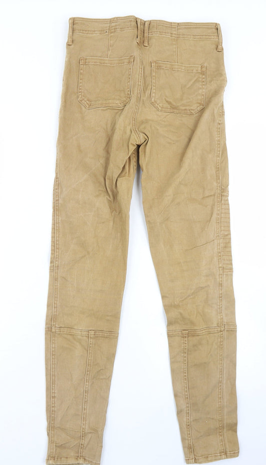 Hollister Womens Brown  Cotton Skinny Jeans Size 25 in L31 in Regular Button