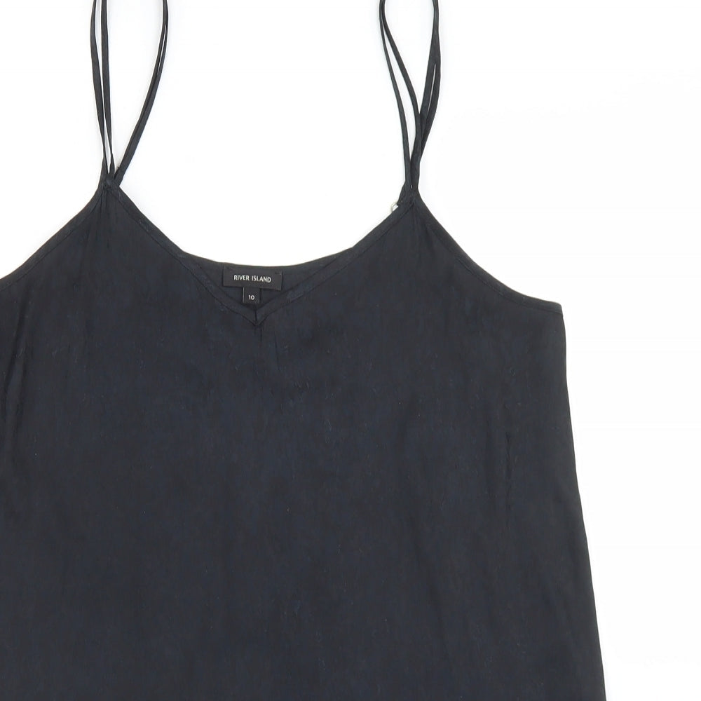 Womens UK Size 10 River Island Black Camisole Blouse