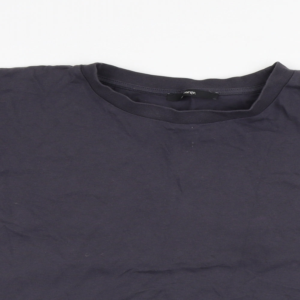 George Womens Grey  100% Cotton Jersey Blouse Size 16 Round Neck