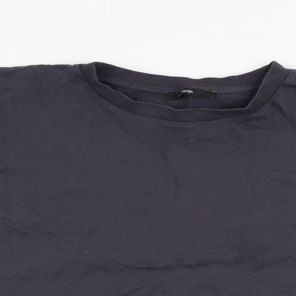 George Womens Grey  100% Cotton Jersey Blouse Size 16 Round Neck