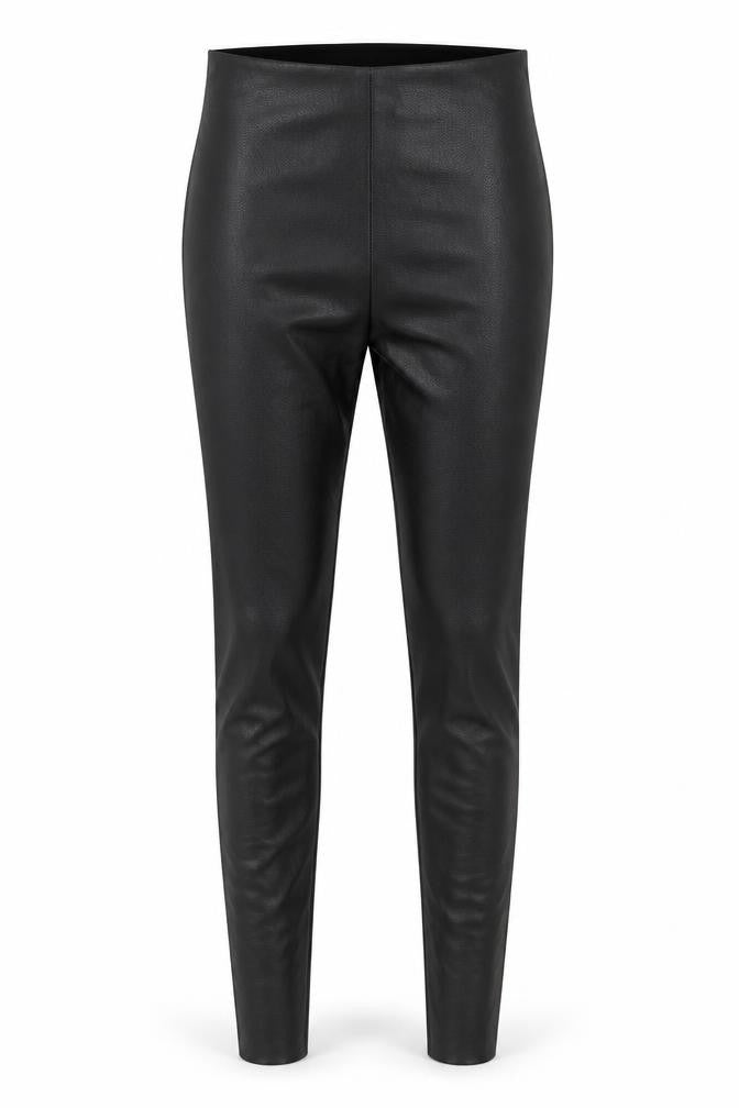 Front view of Gallery women’s black polyester dress pants trousers, size UK 10, 26-inch leg slim zip