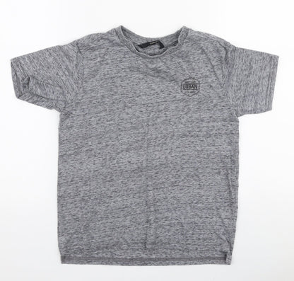 George Boys Grey  Polyester Jersey T-Shirt Size 7-8 Years Round Neck Pullover - Urban