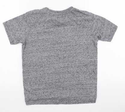 George Boys Grey  Polyester Jersey T-Shirt Size 7-8 Years Round Neck Pullover - Urban