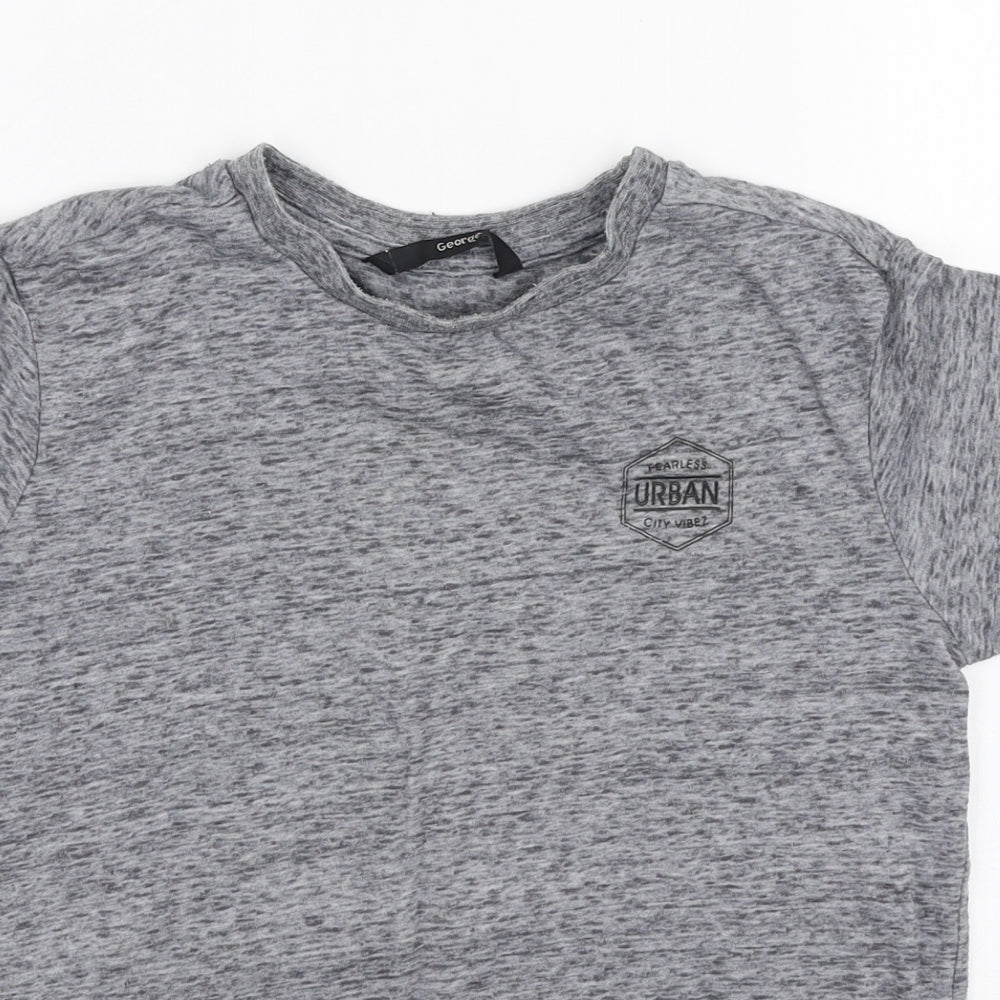 George Boys Grey  Polyester Jersey T-Shirt Size 7-8 Years Round Neck Pullover - Urban