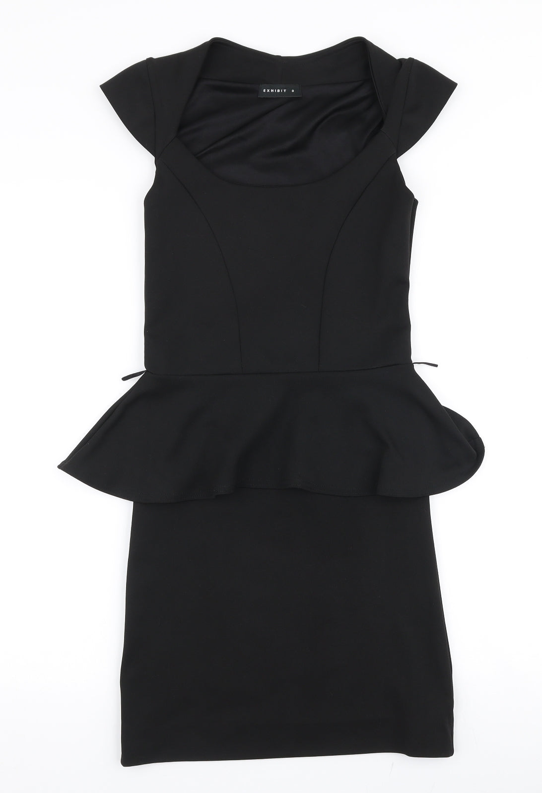 Exhibit Womens Black  Polyester Bodycon  Size 8  Round Neck Pullover