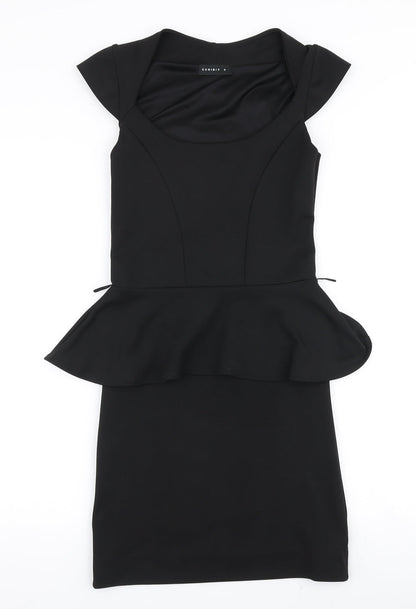 Exhibit Womens Black  Polyester Bodycon  Size 8  Round Neck Pullover