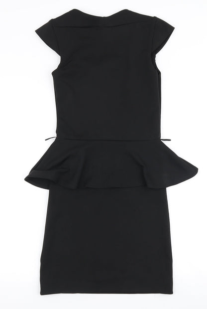 Exhibit Womens Black  Polyester Bodycon  Size 8  Round Neck Pullover