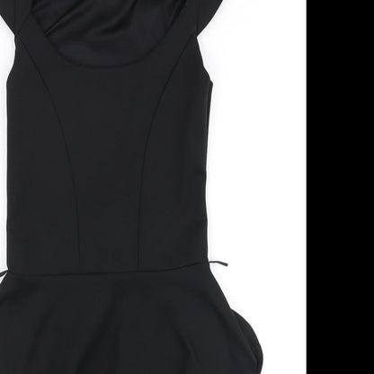 Exhibit Womens Black  Polyester Bodycon  Size 8  Round Neck Pullover