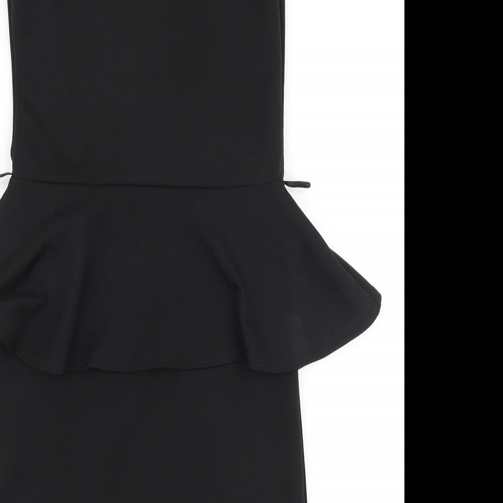 Exhibit Womens Black  Polyester Bodycon  Size 8  Round Neck Pullover