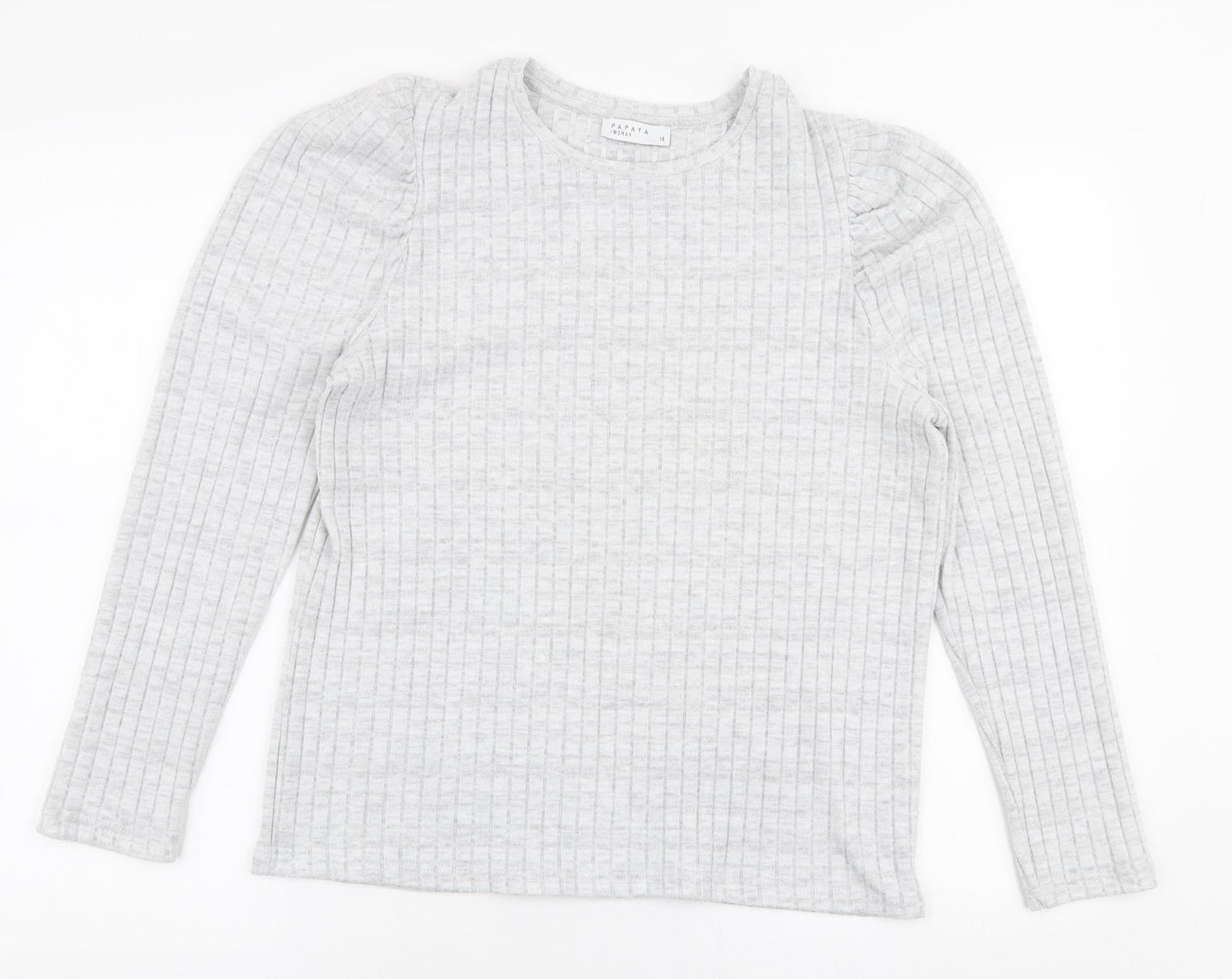 Womens UK Size 14 Papaya Grey Pullover Jumper