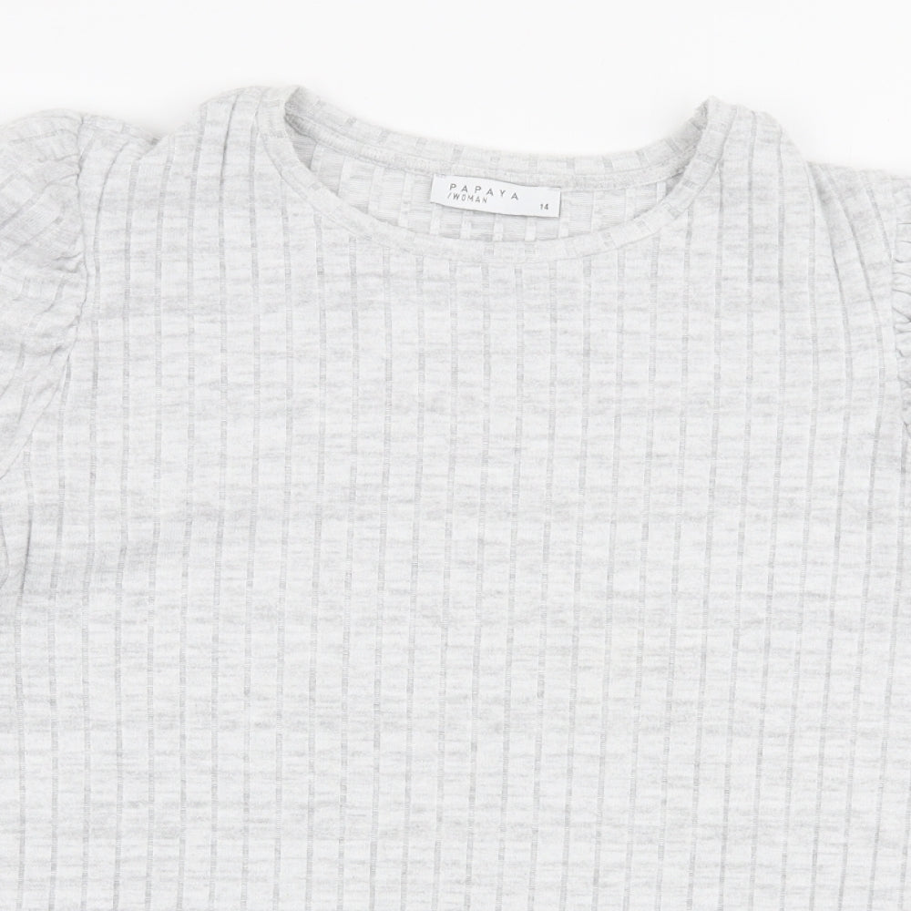 Womens UK Size 14 Papaya Grey Pullover Jumper