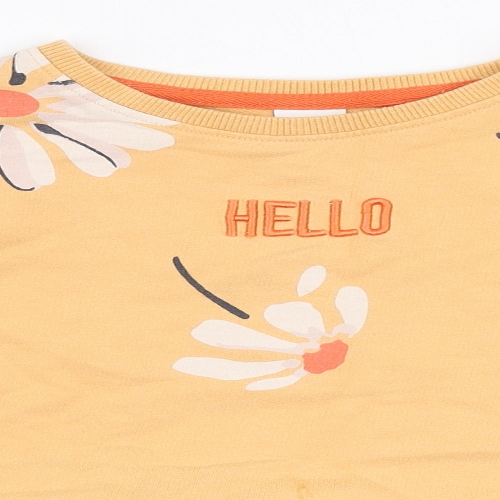 NEXT Girls Orange Floral 100% Cotton Pullover Sweatshirt Size 8 Years  Pullover - Hello