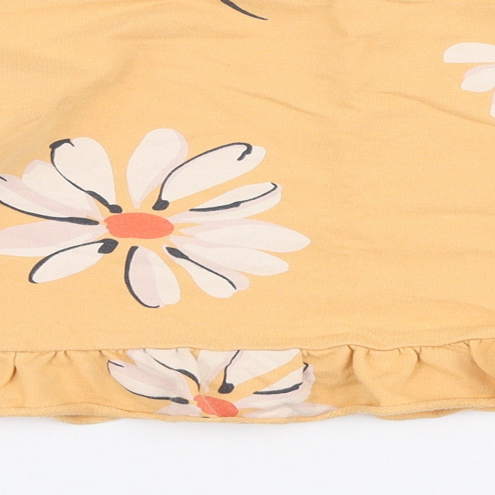 NEXT Girls Orange Floral 100% Cotton Pullover Sweatshirt Size 8 Years  Pullover - Hello